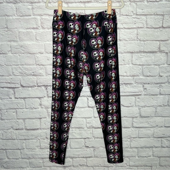 NWOT Simply J Designs Nightmare Before Christmas Jack And Sally Leggings - Picture 5 of 13